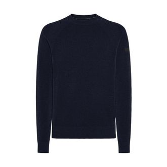 Roberto Ricci Design Round-neck Knitwear, male, Blue, Size: 2XL Velvet Round Knit