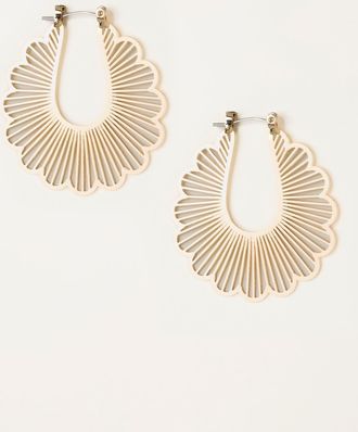 Fat Face FatFace Gold Tone Scallop Hoop Earrings
