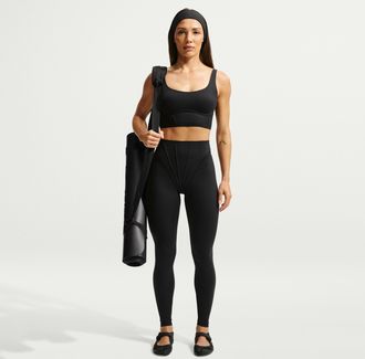 Nike Womens SKIMS Matte High-Waisted Corset 26 Leggings in Black | IU2207-054