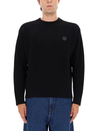 Maison Kitsuné Ribbed Knit With Fox Patch