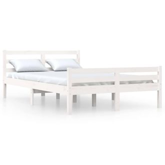Berkfield Home Bed Frame White Solid Wood 140x200 cm