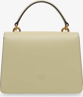Pinko Womens Crossbody Bag Love One Yellow Leather Shoulder