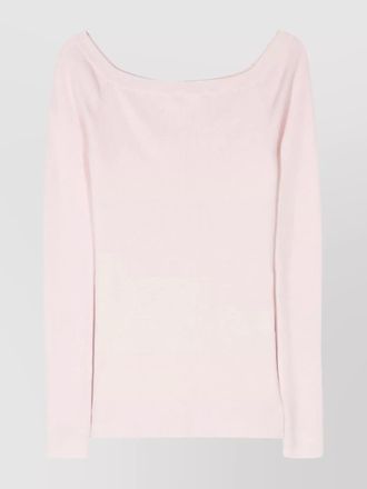 Parosh fine-ribbed long-sleeve knitted top