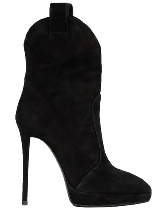 Giuseppe Zanotti Womens Suede Pointy Suede Black Boot - 20S (Authentic Pre- Loved)