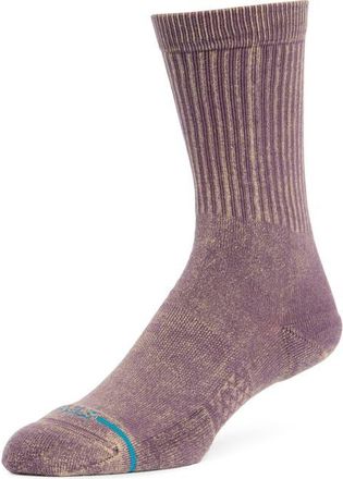 Stance Icon Dyed Crew Socks in Plum at Nordstrom, Size Large