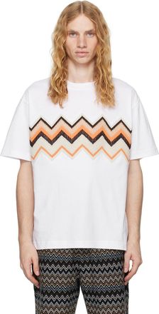 Tシャツ・カットソー MISSONI TOP (UC22SL01BJ0001 F901B) Crewneck T-shirt with zig zag knit sleeves Multicoloured