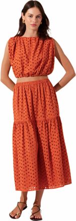 Astr Nalley Cropped Eyelet Top In Rust