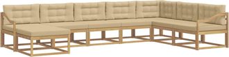 vidaXL Conjunto De Sof&aacute;s De Exterior 8 Uds. Y Beige Vidaxl