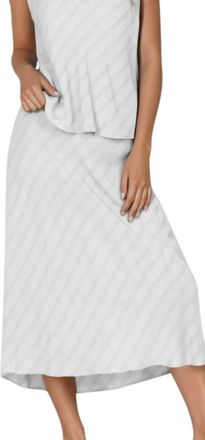 Maven West Flared Midi Skirt In Optic White