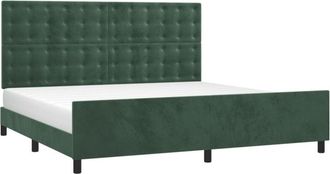 vidaXL Vidaxl - Estructura Cama Sin Colch&oacute;n Terciopelo Verde Oscuro 200x200 Cm