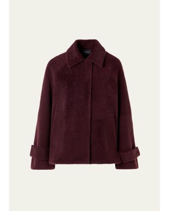 Akris Alisa Lamb Shearling Single-Breasted Short Jacket