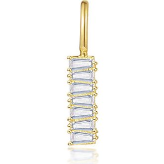 Lafonn Simulated Diamond Baguette Bar Charm in Gold at Nordstrom