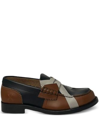 College panelled leather loafers - women - Calf Leather/Calf Leather/Calf Leather/Rubber - 37 - Brown