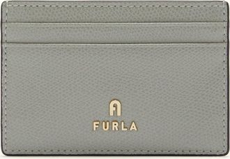 Furla Camelia Porta Carte Di Credito Cenere Grigio Pelle Stampata Donna