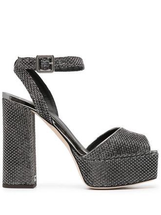 Giuseppe Zanotti 120mm metallic-finish leather sandals - Silver