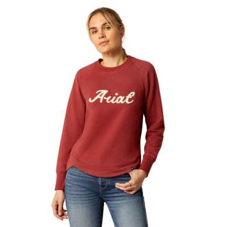 Ariat Womens Benicia Sweatshirt Long Sleeve in Burnt Russet, Size Large, by Ariat