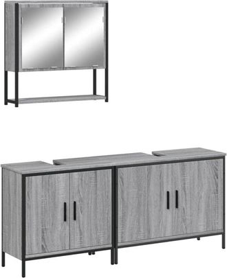 vidaXL Vidaxl - Set de muebles de baño 3 pzas madera contrachapada gris sonoma