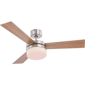 Netlighting Alana 3 Blade Ceiling Fan Nickel Matt 2x E14 Remote Control in Grey