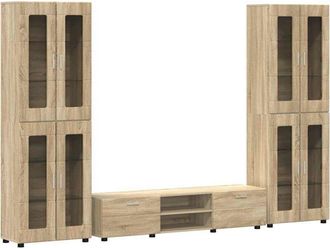 vidaXL Conjunto De Mueble De Tv Roble Sonoma Madera De Ingenier&iacute;a Vidaxl