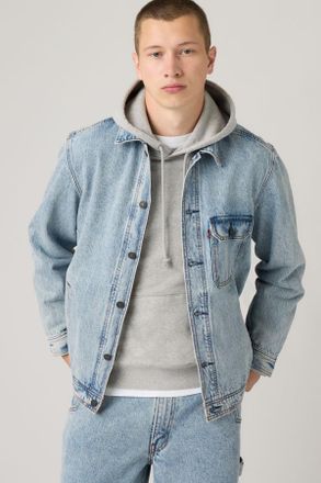 Levi's Walnut Springs Trucker Jacket - Men - 2XL - Medium Wash / Love Your Friends
