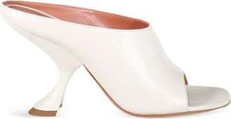 Amina Muaddi 90 mm Uma muiltjes - Wit