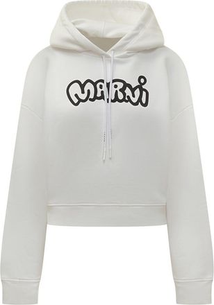 Marni Marni Logo Hoodie White