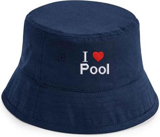 Generic Kids I Love Pool Bucket Hat, Unisex Hat, Sun Hat (UK, Alpha, M, L, Blue)