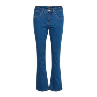 Cream Bootcut Denim Jeans with Pockets - female - Cream - Bootcut Jeans - Blue - W26 L32 - Jeans