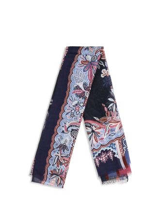 Etro Mens Orfeo Modal Scarf Stampa F.do Blu Scarfs