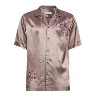 Dries Van Noten Short Sleeve Shirts, male, Pink, Size: L Dries Van Noten Shirts