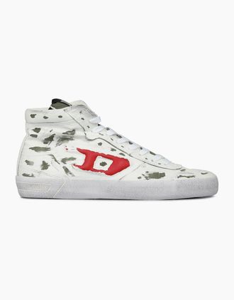 Diesel Mens S Leroji Mid High Top Trainers - White - Size: 6.5
