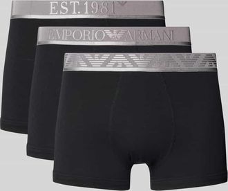 Emporio Armani Trunks mit Label-Bund im 3er-Pack in Black, Größe XXL
