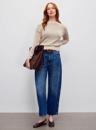 Contemporaine Womens Contrasting overcast fine-knit sweater Exclusive collection from Italy