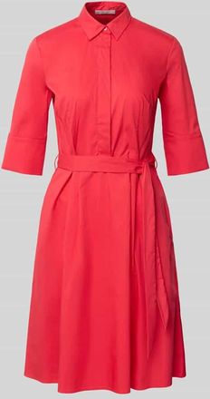 Christian Berg Knielanges Hemdblusenkleid mit Bindeg&uuml;rtel in Rot, Gr&ouml;&szlig;e 34