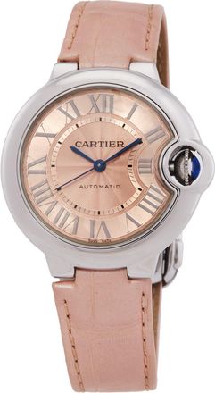 Cartier Pre-owned Cartier Ballon Bleu Automatic Pink Guilloche Dial Ladies Watch WSBB0031