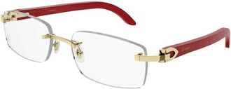 Cartier C D&eacute;cor Houten Brillen - unisex - Brillen - Geel - 53 MM - Accessoires