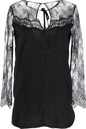 Sandro Sandro Paris blouse met kanten details in zwart polyester