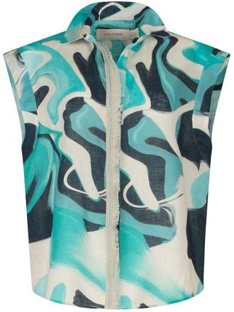 Silvia Tcherassi Rina organic-linen shirt - women - Organic Linen - S - Blue