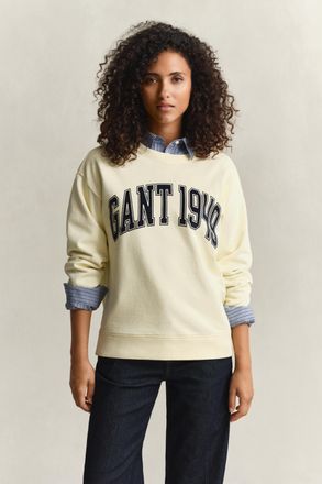 GANT Women Graphic Crew Neck Sweatshirt (XXL) VANILLA YELLOW