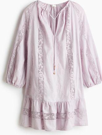H&M Tunikakleid mit Spitze - Flieder