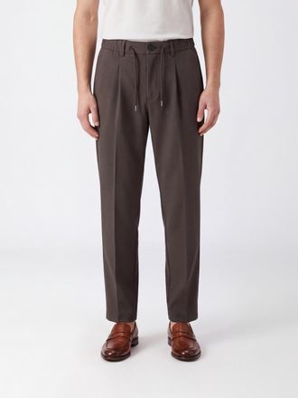 Herno Pantaloni slim fit in tessuto tecnico stretch con coulisse e pince