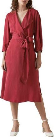 L.k. Bennett Iris Long Sleeve Wrap Dress in Red-Burgundy at Nordstrom Rack, Size 6 Us / 10 Uk