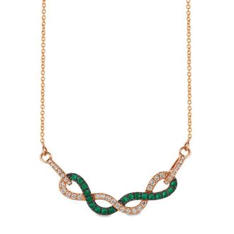 Le Vian Ladies Costa Smeralda Emeralds Necklaces set in 14K Strawberry Gold