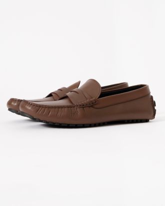 Boss Orange by Hugo Boss Mens Leather Driving Moccasins in Brown - Size UK 11