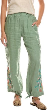 Johnny Was Drawstring Hem Linen Cargo Pant