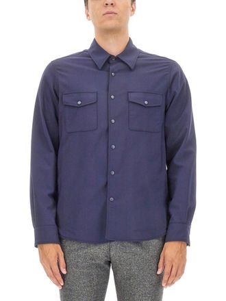Aspesi Navy Blue Solid Shirt
