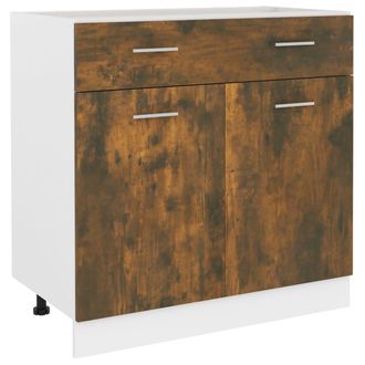 vidaXL Mobile Con Cassetto lyon Rovere Fumo 80x46x81,5 Cm - Vidaxl