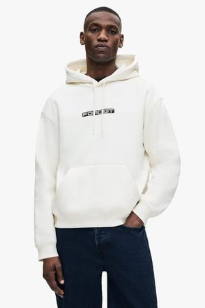 H&M Loose Fit Printed Hoodie in White/ford at Nordstrom, Size Xx-Large