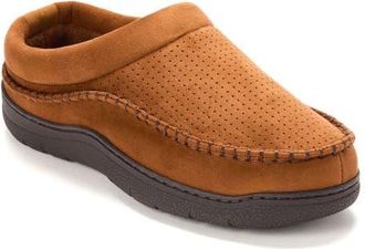 Dearfoams Thompson Moccasin Toe Clog Slipper in Brown at Nordstrom, Size X-Large