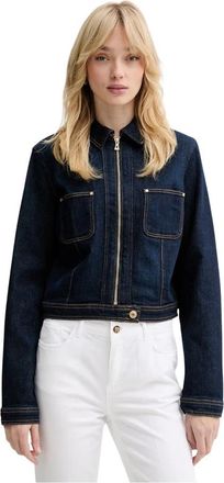 Guess Amelie Cropped Denim Jacket - Dames - Spijkerjassen - Blauw - XS - Denim - Jassen